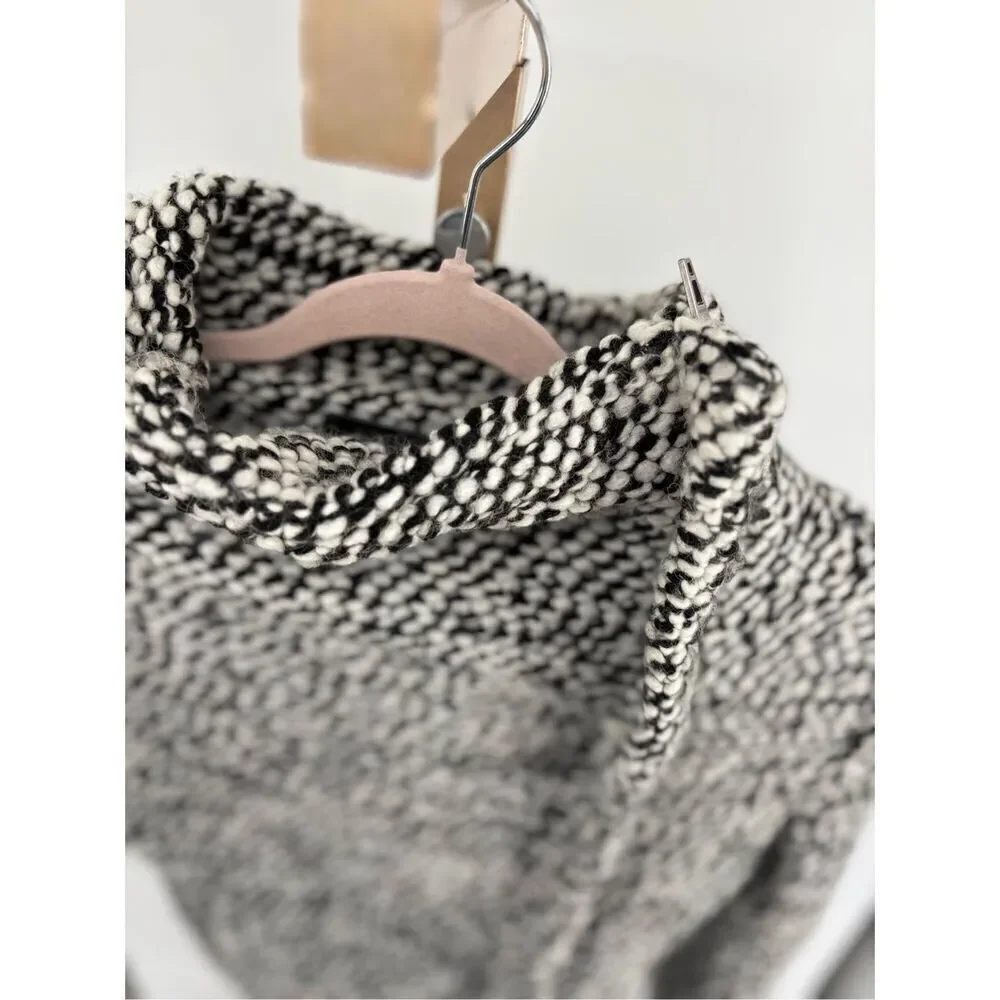Blank NYC Boucle Knit Motorcycle Moto Jacket Black White Women’s Size XS
